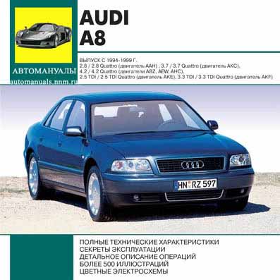 Ремонт и эксплуатация Audi A8. Мультимедийное руководство по ремонту и обслуживанию автомобиля Audi A8 (1994 - 1999 г. выпуска).