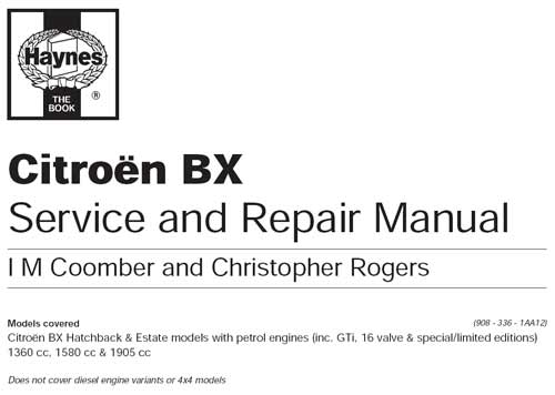 Руководство по ремонту и эксплуатации Citroen BX