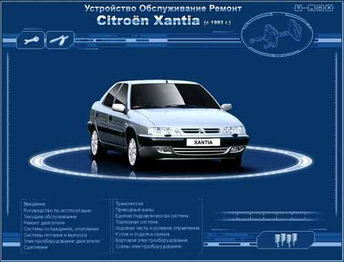 Мультимедийное руководство по Citroen Xantia c 1993 г. выпуска
