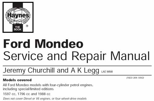 Руководство по эксплуатации, техническому обслуживанию и ремонту автомобилей Ford Mondeo (Haynes)