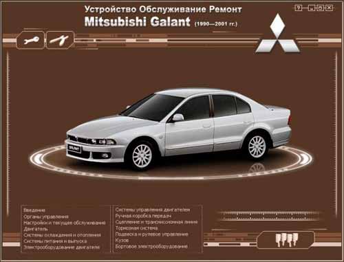 Мультимедийное руководство по ремонту и эксплуатации автомобиля Mitsubishi Galant (1990 - 2001 гг.)